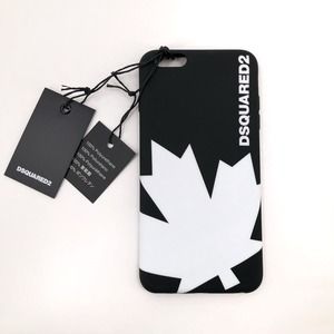DSQUARED 2 iPhone 6 Plus / 6s plus Phone Case Black White Maple Leaf NIB $